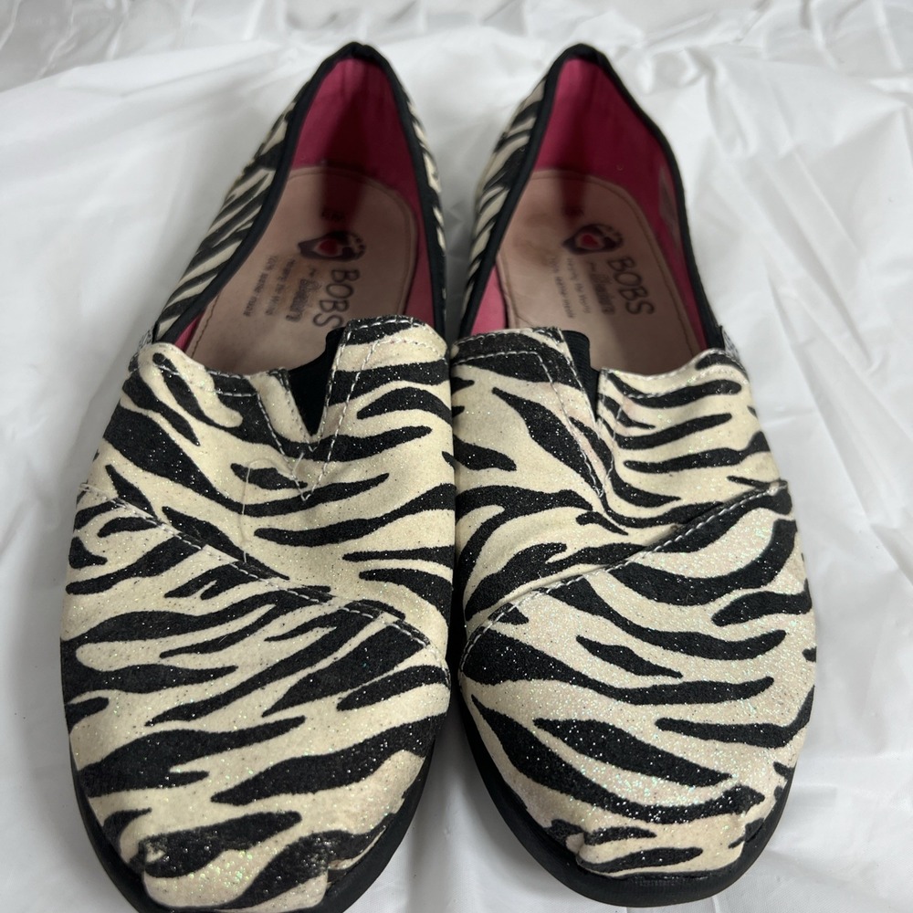 PC5 Bobs from Skechers‎ Zebra Print Slip-on Shoes Women's 9W